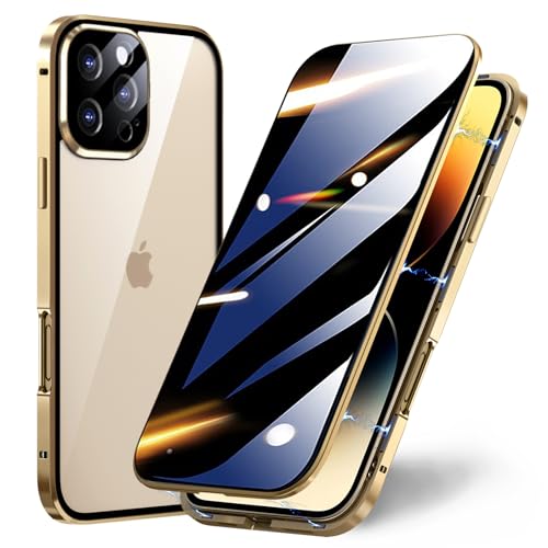 TOPF&B Schutzhülle für iPhone 15 Pro, magnetische Abdeckung, integrierter Sichtschutz und Kameraschutz, 360-Grad-Vollabdeckung, Metall-Stoßfängerhülle für iPhone 15 Pro, Blau TOPF&B Schutzhülle für iPhone 15 Pro, magnetische Abdeckung, integrierter Sichtschutz und Kameraschutz, 360-Grad-Vollabdeckung, Metall-Stoßfängerhülle für iPhone 15 Pro, Blau von TOPF&B