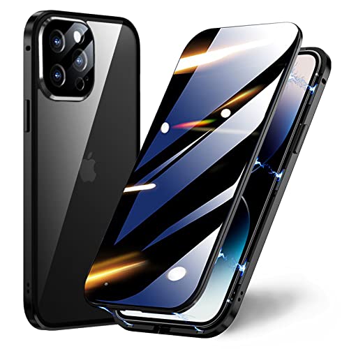 TOPF&B Schutzhülle für iPhone 15 Pro, magnetische Abdeckung, integrierter Sichtschutz und Kameraschutz, 360-Grad-Vollabdeckung, Metall-Stoßfängerhülle für iPhone 15 Pro, Schwarz TOPF&B Schutzhülle für iPhone 15 Pro, magnetische Abdeckung, integrierter Sichtschutz und Kameraschutz, 360-Grad-Vollabdeckung, Metall-Stoßfängerhülle für iPhone 15 Pro, Schwarz von TOPF&B