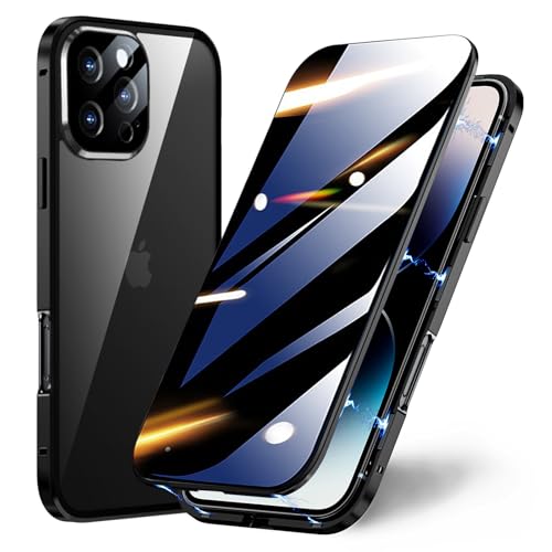 TOPF&B Schutzhülle für iPhone 15 Pro Max, magnetische Abdeckung, integrierter Sichtschutz und Kameraschutz, 360-Grad-Vollabdeckung, Metall-Stoßfängerhülle für iPhone 15 Pro Max, Schwarz TOPF&B Schutzhülle für iPhone 15 Pro Max, magnetische Abdeckung, integrierter Sichtschutz und Kameraschutz, 360-Grad-Vollabdeckung, Metall-Stoßfängerhülle für iPhone 15 Pro Max, Schwarz von TOPF&B