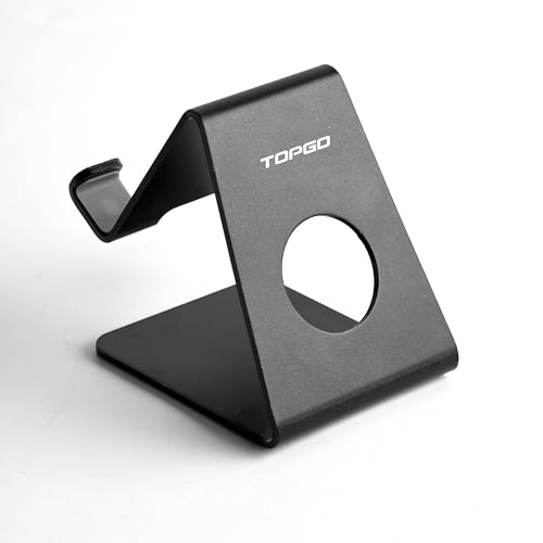 TOPGO Handy-Ständer, Wiege, Aluminium, Desktop-Handy-Ständer mit Kabel, Kollektiv für Bürotisch, Nachttisch, kompatibel mit iPhone 16, 15, 14, 13, 12 Pro Max, Schwarz und Rosa, 2 Stück TOPGO Handy-Ständer, Wiege, Aluminium, Desktop-Handy-Ständer mit Kabel, Kollektiv für Bürotisch, Nachttisch, kompatibel mit iPhone 16, 15, 14, 13, 12 Pro Max, Schwarz und Rosa, 2 Stück von TOPGO