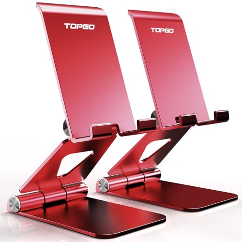 TOPGO Handy-Ständer, stabil und höhenverstellbar, faltbar, für Schreibtisch, Schreibtisch, Nachttisch, kompatibel mit iPhone 15 Pro Max/Galaxy S24 Ultra/Smartphones, Rot, 2 Stück TOPGO Handy-Ständer, stabil und höhenverstellbar, faltbar, für Schreibtisch, Schreibtisch, Nachttisch, kompatibel mit iPhone 15 Pro Max/Galaxy S24 Ultra/Smartphones, Rot, 2 Stück von TOPGO