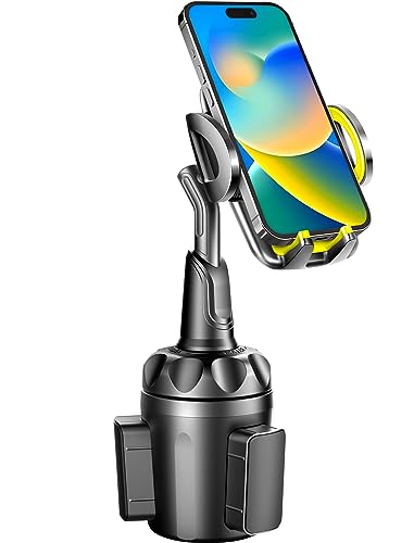 TOPGO [Upgraded] Car Cup Holder Phone Mount Adjustable Automobile Cup Holder Smart Phone Cradle Car Mount for iPhone 11 Pro/XR/XS Max/X/8/7 Plus/6s/Samsung S10+/Note 9/S8 Plus/S7 Edge(Yellow) von TOPGO