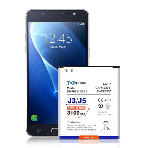 TOPGOBAT Ersatz für Samsung Galaxy J3/J5 Akku,3100mAh Hohe Kapazität Kompatibel Samsung Galaxy Grand Prime G530, Galaxy J5, Galaxy J3,J320A J320V EB-BG530BBC J5-G530P TOPGOBAT Ersatz für Samsung Galaxy J3/J5 Akku,3100mAh Hohe Kapazität Kompatibel Samsung Galaxy Grand Prime G530, Galaxy J5, Galaxy J3,J320A J320V EB-BG530BBC J5-G530P von TOPGOBAT