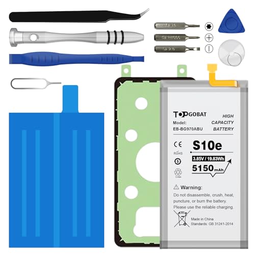 TOPGOBAT Ersatz für Samsung Galaxy S10E Akku,5150mAh Hohe Kapazität Kompatibel mit Samsung Galaxy S10E Modell (SM-G970 G970F/DS G970U G970W) mit Tool Kits,EB-BG970ABU von TOPGOBAT