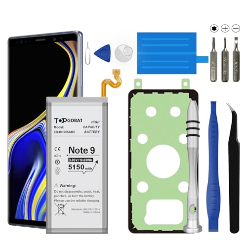 TOPTOPGOABT Ersatz für Samsung Galaxy Note 9 Akku,5150mAh Hohe Kapazität Kompatibel mit Samsung Galaxy Note 9 Modell (N9600 SM-N9600 N960U N960F N960A N960T N960P) mit Tool Kits von TOPGOBAT