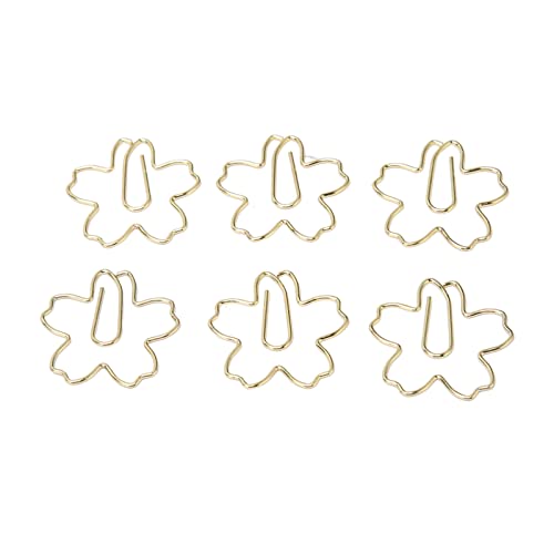 100pcs Niedliche Papierclips, Mini Paperklammern Blumenform Gold Metal Planer Clips für Büro Heimschulenschreiber Organisatoren 100pcs Niedliche Papierclips, Mini Paperklammern Blumenform Gold Metal Planer Clips für Büro Heimschulenschreiber Organisatoren von TOPINCN