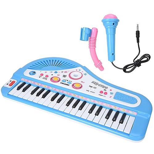 37-Key-Elektrikklavier mit Mikrofon für, Langlebiges Bauchmuskeln, Fördert die Intellektuelle Entwicklung, Geeignet für Anfänger und Musikbegeisterte (BLUE) von TOPINCN