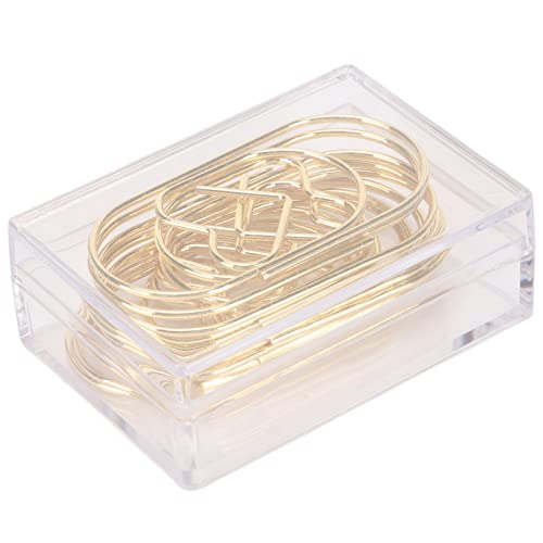 40pcs Niedliche Papierklammern, Kleine Papierclips Eisenclips für die Organisation von Dokumenten, Multi funktionale Lesezeichenmarkierungsclips (GOLD) von TOPINCN