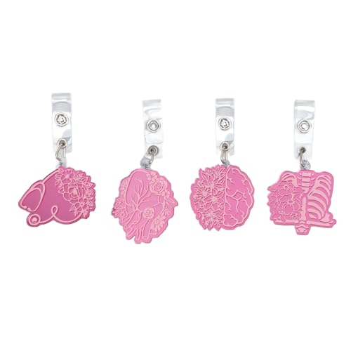 4pcs Abzeichenrolle, Einziehbare Krankenschwester -Abzeichenhalter mit Clips, Acrylspiegel -Oberflächen Organblüte Muster Dekorative ID -Namenskarten -Auszeichen Clips für 4pcs Abzeichenrolle, Einziehbare Krankenschwester -Abzeichenhalter mit Clips, Acrylspiegel -Oberflächen Organblüte Muster Dekorative ID -Namenskarten -Auszeichen Clips für von TOPINCN