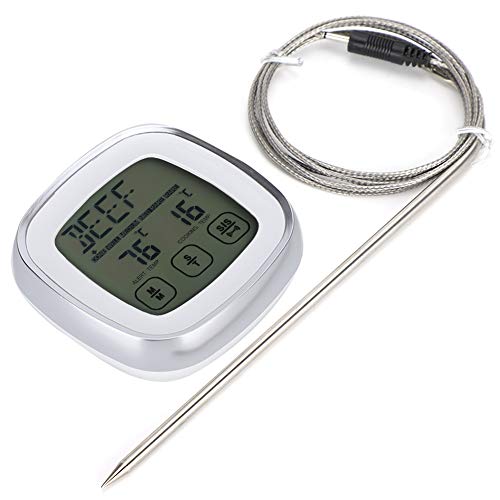 Digitales Lebensmittelthermometer, Touchscreen, Grill, Kochen, Zuckeralarm, Kabelloses Elektronik-Thermometer, Picknick, Grill, Fleisch von TOPINCN