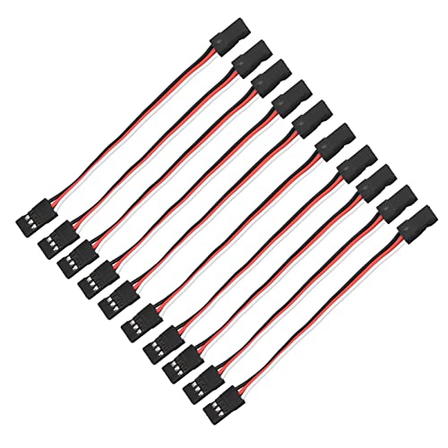 Modellauto -serbo -optimentes Kabel 10 PCs mit Messing Inner Gute Elektrische Leitfähigkeit für Futaba und JR Servo Verbindung (100 mm Mutter zur Mutter) von TOPINCN