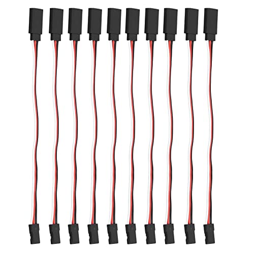 Modellauto -serbo -optimentes Kabel 10 PCs mit Messing Inner Gute Elektrische Leitfähigkeit für Futaba und JR Servo Verbindung (150 mm männlich auf weiblich) von TOPINCN