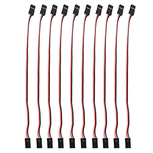 Modellauto -serbo -optimentes Kabel 10 PCs mit Messing Inner Gute Elektrische Leitfähigkeit für Futaba und JR Servo Verbindung (200 mm Mutter zur Mutter) von TOPINCN