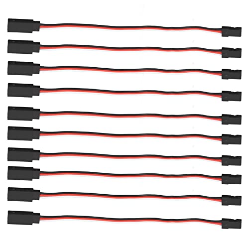 Modellauto -serbo -optimentes Kabel 10 PCs mit Messing Inner Gute Elektrische Leitfähigkeit für Futaba und JR Servo Verbindung (200 mm männlich auf weiblich) von TOPINCN