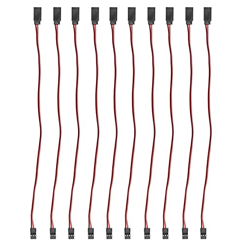Modellauto -serbo -optimentes Kabel 10 PCs mit Messing Inner Gute Elektrische Leitfähigkeit für Futaba und JR Servo Verbindung (300 mm männlich auf weiblich) von TOPINCN