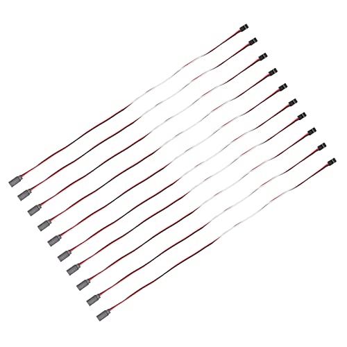 Modellauto -serbo -optimentes Kabel 10 PCs mit Messing Inner Gute Elektrische Leitfähigkeit für Futaba und JR Servo Verbindung (500 mm männlich auf weiblich) von TOPINCN