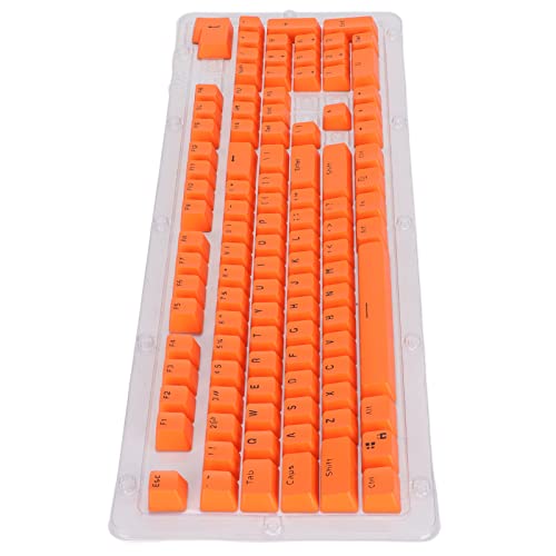 TOPINCN 106-Tasten-Tastenkappen, OEM-Höhe, ABS-Material, Tastatur-Tastenkappen, OEM-Zweifarben-Einspritzung für Mechanische Tastatur mit 61/87/104 Tasten (orange rot schwarz) von TOPINCN