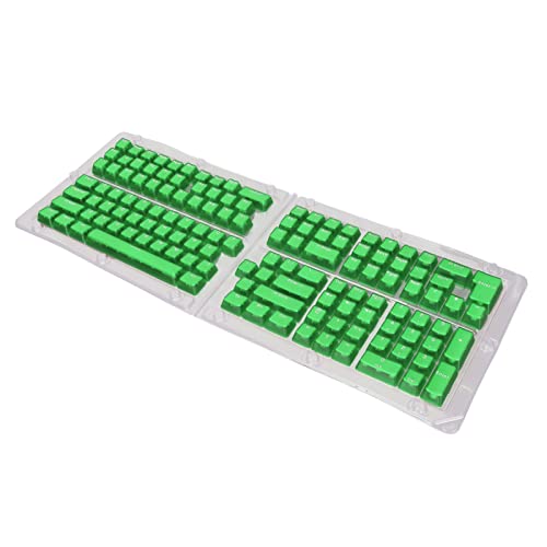 TOPINCN 132 Tasten Oben Geformte Spritzguss-OEM-Höhe, Tastaturen für 104-Tasten-Tastatur (Transparente grüne weiße Buchstaben) von TOPINCN