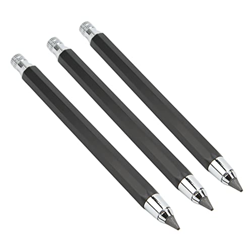 TOPINCN Holzbearbeitungs-Zimmermannsbleistift-Set, 3-teiliges, Langlebiges 5,6-mm-Markierungswerkzeug-Markierungsset (BLACK) von TOPINCN
