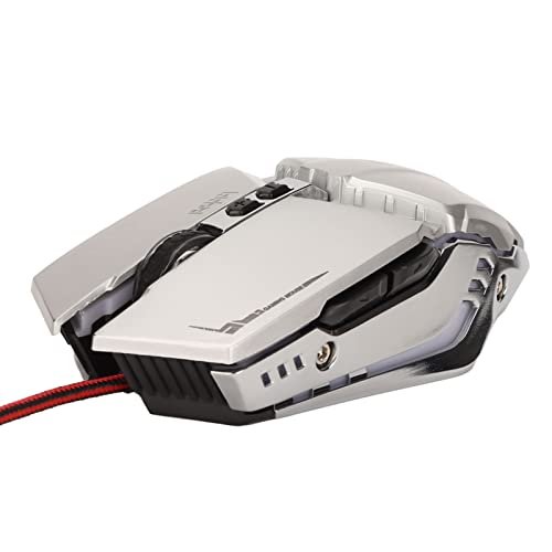 TOPINCN Laptop-Maus, 4 DPI Einstellbare Gaming-Maus Plug-and-Play RBG Präzise Steuerung mit Hintergrundbeleuchtung für Desktop-Computer (Silber) von TOPINCN