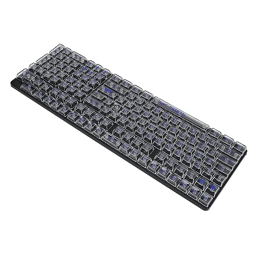 TOPINCN Mechanische Tastatur-Tastenkappen, CBSA Höhe, Transparente Tastenkappen, Einfache Installation, Verschleißfestigkeit für Tastatur mit 104 Tasten (Weiße Blaue Buchstaben) von TOPINCN