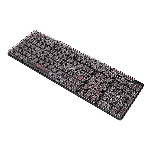 TOPINCN Mechanische Tastatur-Tastenkappen, CBSA Höhe, Transparente Tastenkappen, Einfache Installation, Verschleißfestigkeit für Tastatur mit 104 Tasten (Weiße orangefarbene Buchstaben) von TOPINCN