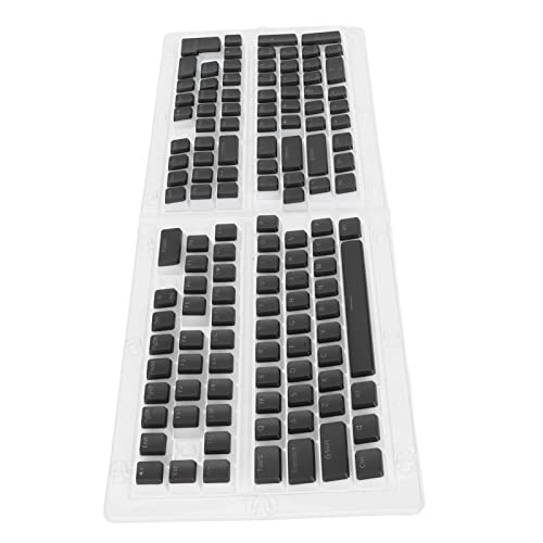 TOPINCN Pastell-Tastenkappen, 129 Tasten, Zweifarbig, Spritzguss, Nullglanz, Matte Tastatur-Tastenkappen, OEM-Höhe für Mechanische Tastaturen (Schwarz) von TOPINCN