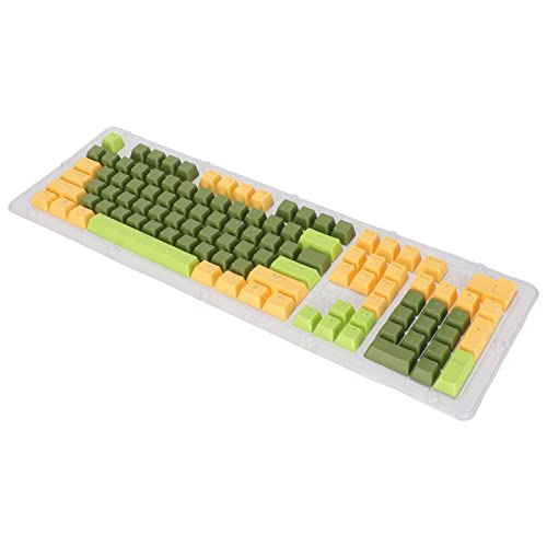 TOPINCN Tastenkappen für Mechanische Tastaturen, Tastenkappen mit Bogenlayout, Durchscheinende Zeichen, DREI Farben für Mechanische Tastaturen für Tastaturen mit 61/87/104/84/64/98/96 Tasten (Matcha von TOPINCN
