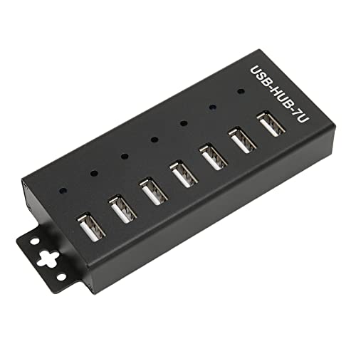 TOPINCN USB-Hub in Industriequalität, Chip in Industriequalität, Einfache Installation, MTT-Technologie, Mehrfacher Schutz, 7-Port-USB-HUB für Computer (EU-Stecker) von TOPINCN