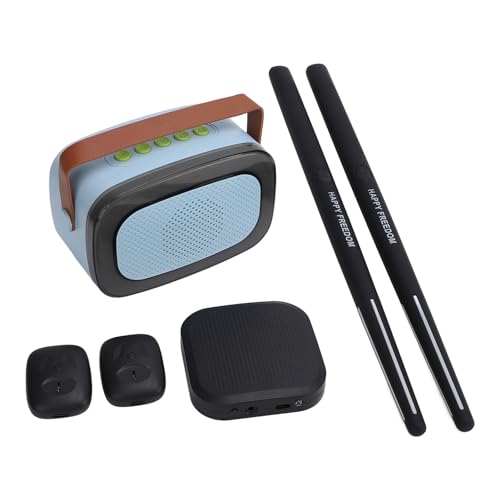 Virtual Air Drum Set Genaues Elektronisches Drum Kit Tragbares Trainingsset für Erwachsene, Vielseitiges Drumming -Set für Home Office Garden, Absize, Schwarz (Black) von TOPINCN