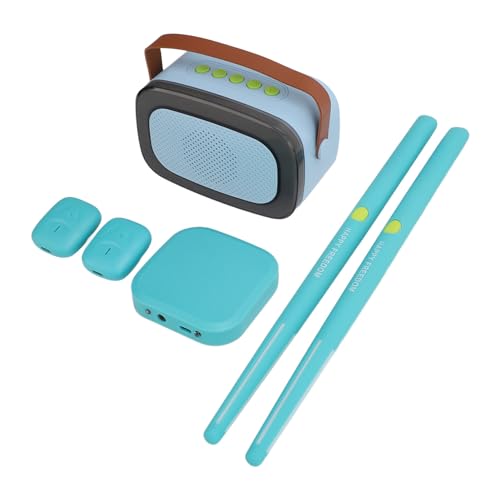 Virtual Air Drum Set Genaues Elektronisches Drum Kit Tragbares Trainingsset für Erwachsene, Vielseitiges Drumming -Set für Home Office Garden, Absize, Schwarz (Blue) von TOPINCN