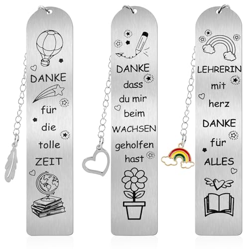 TOPJOWGA 3PCS Abschiedsgeschenke Lehrerin, Danke Lesezeichen Abschiedsgeschenke, Metall Lesezeichen, Erzieherin Abschied Geschenk, Kindergarten Abschiedsgeschenk Erzieherin Lesezeichen TOPJOWGA 3PCS Abschiedsgeschenke Lehrerin, Danke Lesezeichen Abschiedsgeschenke, Metall Lesezeichen, Erzieherin Abschied Geschenk, Kindergarten Abschiedsgeschenk Erzieherin Lesezeichen von TOPJOWGA