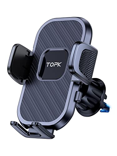 TOPK Handyhalterung Auto Handyhalter fürs Auto Lüftung mit 2023 Upgraded Hook Clip Universale KFZ Smartphone Halter Kompatibel mit iPhone/Galaxy/Huawei/Xiaomi usw. von TOPK