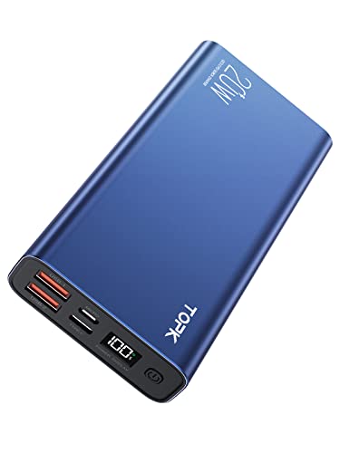 TOPK Power Bank, 20W PD QC3.0 Schnelles Aufladen USB C Powerbank 20000mah LED Display Externer Akku kompatibel mit Smartphone, Tablets und mehr. [2022 Version] von TOPK