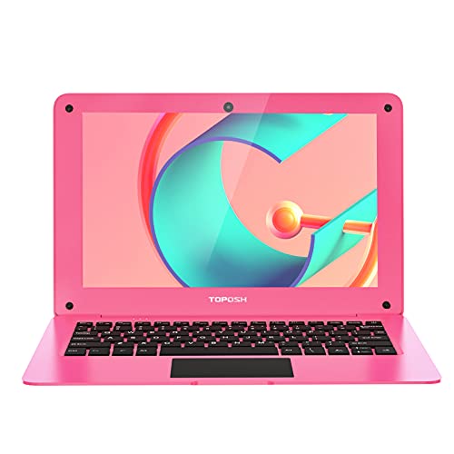 TOPOSH Laptop 10 Zoll Windows 10 Netbook Mini 2 GB RAM + 32 GB ROM SSD eMMC Prozessor Intel Atom X5-Z8350 Quad Core 1,44 GHz 64 Bit mit AZERTY-Tastatur – Rosa von TOPOSH