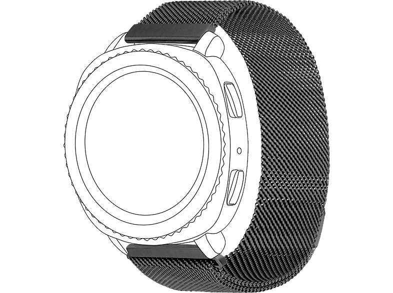 TOPP Mesh, Ersatz-/Wechselarmband, Samsung, Garmin, Grau von TOPP