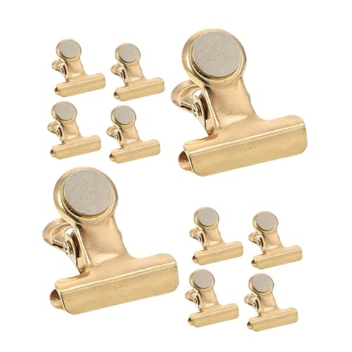 TOPPERFUN 12 Stück magnetischer Clip Büroklammern Bildclips Heftklammern Miniclips Fotoclips Metallclips zum Aufhängen Magnetklammern für Whiteboard Kleine Metallclips Edelstahl Golden von TOPPERFUN