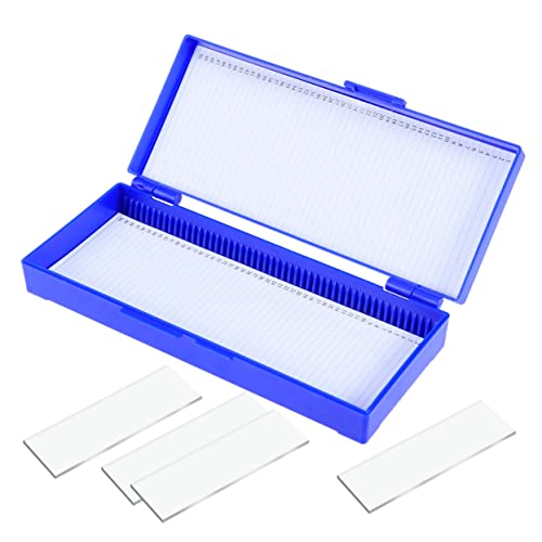 TOPPERFUN Objektträgerbox, 50 Positionen Mikroskop Objektträgerbox, 20 x 8 x 3cm rechteckiger Objektträger Aufbewahrungsbehälter für das Labor von TOPPERFUN