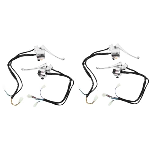 TOPPERFUN 2 Paar Motorradschaltergriff Lenkerschalter Für Motorradbremskupplungshebel Stahl Bot Hebel Schlüsselschalter Bremshebelsatz Bremsgriffschalter Silber Aluminium von TOPPERFUN