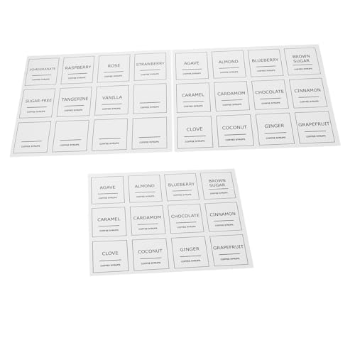 TOPPERFUN 3 Blätter Kaffeeetikett Flaschen Etiketten Wasser Sirup Einfach Name Aufkleber Minimalistisch Etikett Für Zuckerkaffee Zubehör Für Kaffeewagen Plastik Weiß TOPPERFUN 3 Blätter Kaffeeetikett Flaschen Etiketten Wasser Sirup Einfach Name Aufkleber Minimalistisch Etikett Für Zuckerkaffee Zubehör Für Kaffeewagen Plastik Weiß von TOPPERFUN