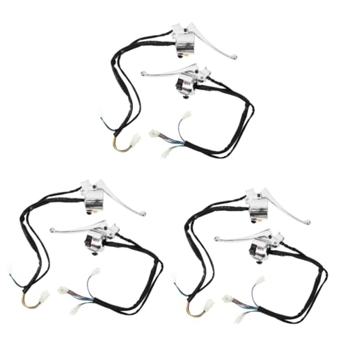 TOPPERFUN 3 Paar Motorradschalter Griff Bremse Lenkerschalter Für Motorrad Stahlhebel Schalter Steuerung Bot Kupplung Griff Schlüssel Silber Aluminium von TOPPERFUN