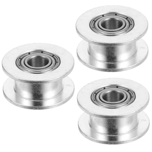 TOPPERFUN 3 Stück 3D Druck Synchronisationsrad Synchronräder Zahnriemenscheibe Zahnriemen Umlenkrolle Zubehör Ersatz Zahnriemenscheibe Silber Aluminiumlegierung von TOPPERFUN