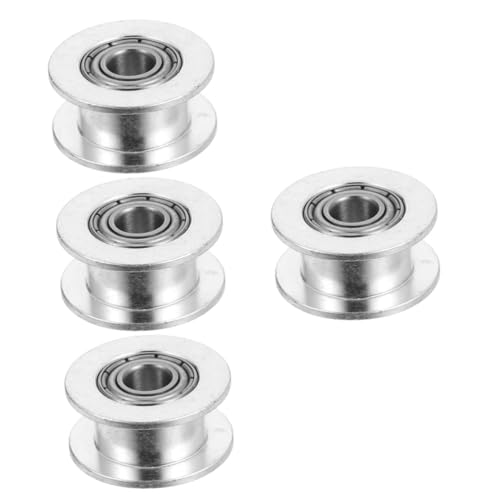 TOPPERFUN 4 Stück 3D Druck Synchronisationsrad Synchronräder Umlenkrolle Zahnriemen Ersatz Synchronrad 3D Druckerteile Metallscheibe Silber Aluminiumlegierung von TOPPERFUN