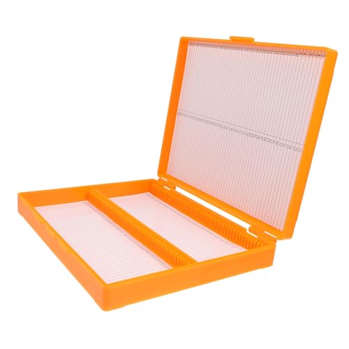 TOPPERFUN Boxen Pathologie-objektträgerbox Deckgläser Für Mikroskope Münzenetui-schieber Objektträger Und Abdeckungen Für Mikroskope Mikroskopseiten Mikroskop-zubehörset Plastik Orange von TOPPERFUN