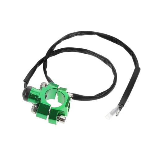 TOPPERFUN Motorrad Starterknopfgriff Motorrad Schalterknopf Zündung Motorrad Motor Stopp Start Knopf Leistungsänderung Sicherheits Aus Montierte Startteile Aluminiumlegierung Grün von TOPPERFUN