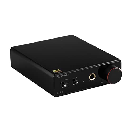 TOPPING L30II NFCA Linear Kopfhörerverstärker – 6,35 mm Klinke 3,5 mm Adapter RCA Eingang und Ausgang 37 Vpp hohe Ausgangsspannung Mini HiFi Amp Audio Hi-Res Vorverstärker Schwarz von TOPPING