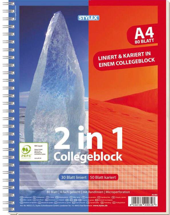 TOPPOINT Collegeblock A4 Duo von TOPPOINT