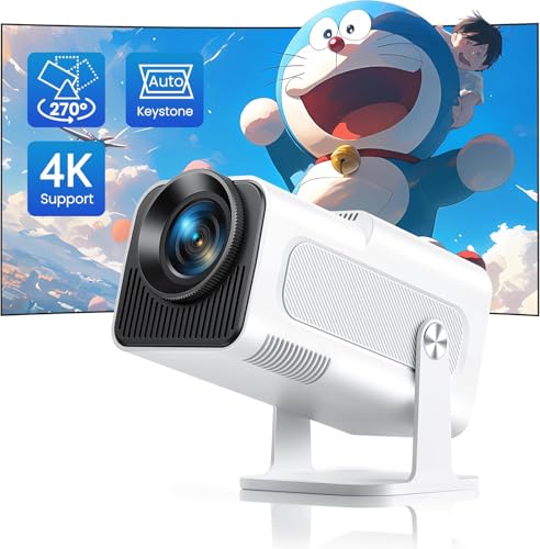 Mini Beamer 4K Unterstützung, 【Auto Keystone】 Full HD 1080P Beamer Heimkino, TOPTRO Projektor Klein Tragbarer LED Video Beamer 22000 Lumens mit 270°drehbar, WiFi6, Bluetooth, Zoom von TOPTRO