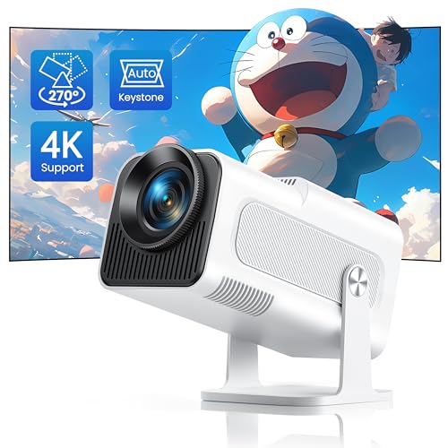 Mini Beamer 4K Unterstützung, 【Auto Keystone】 Full HD 1080P Beamer Heimkino, TOPTRO Projektor Klein Tragbarer LED Video Beamer 20000 Lumens mit 270°drehbar, WiFi6, Bluetooth, Zoom von TOPTRO