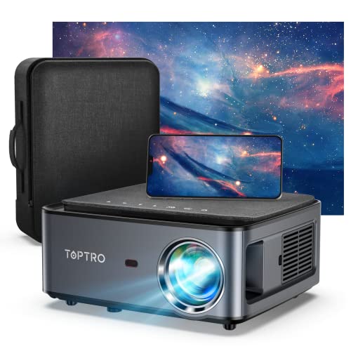 TOPTRO Beamer, 8500 Lumen Beamer Full HD 5G, WiFi Bluetooth Beamer 4K Native 1080P LED Heimkino Video Projector kompatibel mit Fire TV Stick, iOS/Android Smartphone, MAC/PC/Laptop, PPT, PS5 von TOPTRO